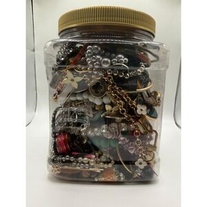 Bulk Fashion/Vintage  Jewelry Lot Mixed Reseller Mystery Jar Over 3lbs